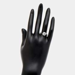 Pre Owned 2.00 cts Round Brilliant 18k White Gold Lab Grown Diamonds Ring Size 51