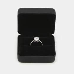 Pre Owned 2.50 cts Heart Brilliant Round 18k White Gold Lab Grown Diamonds Ring Size 51