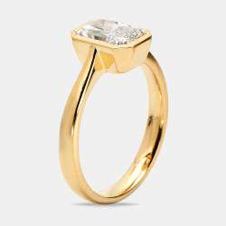 Pre Owned 1.50 cts Radiant Brilliant Cut 18k Yellow Gold Lab Grown Diamonds Ring Size 53