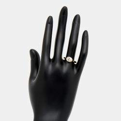 Pre Owned 1.10 cts Oval Brilliant 18k Yellow Gold Lab Grown Diamonds Ring Size 53