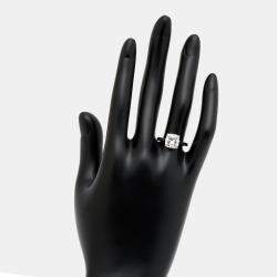 Pre Owned 3.00 cts Cushion Brilliant Lab Grown Diamond 18k White Gold Ring Size 53