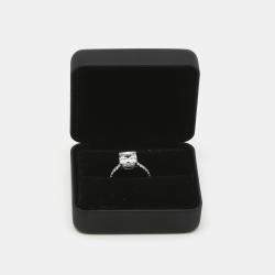 Pre Owned 3.80 cts Asscher Cut Round Brilliant 18k White Gold Lab Grown Diamonds Ring Size 53