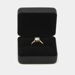 Pre Owned 2.00 cts Round Brilliant Cut 18k Yellow Gold Lab Grown Diamonds Ring Size 53