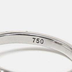 Pre Owned 2.40 cts Emerald Cut Round Brilliant 18k White Gold Lab Grown Diamonds Ring Size 53