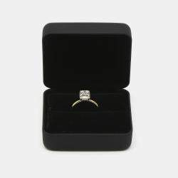 Pre Owned 2.00 cts Radiant Cut Round Brilliant 18k Yellow Gold Lab Grown Diamonds Ring Size 53