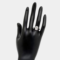 2.80 cts Radiant Cut Lab Grown Diamond 18k White Gold Ring Size 54