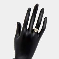 Pre Owned 3.00 cts Square Radiant Brilliant Cut Lab Grown Diamond 18k Yellow Gold Ring Size 54