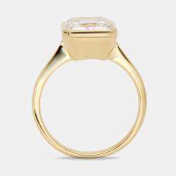 Pre Owned 3.00 cts Square Radiant Brilliant Cut Lab Grown Diamond 18k Yellow Gold Ring Size 54