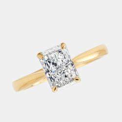 Pre Owned 1.50 cts Radiant Brilliant Cut 18k Yellow Gold Lab Grown Diamonds Ring Size 54