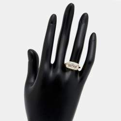 Pre Owned 5.30 cts Elongated Cushion 18k Yellow Gold Lab Grown Diamonds Ring Size 54