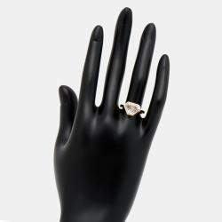 Pre Owned 3.50 cts Triangle Step Cut Lab Grown Diamond 18k Yellow Gold Ring Size 54