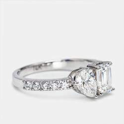 Pre Owned 1.30 cts Lab Grown Diamond 18k White Gold Ring Size 51