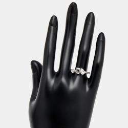 Pre Owned 1.30 cts Lab Grown Diamond 18k White Gold Ring Size 51