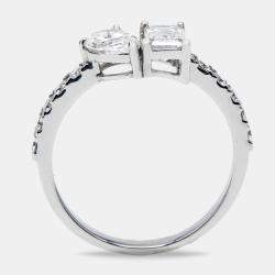 1.30 cts Lab Grown Diamond 18k White Gold Ring Size 53