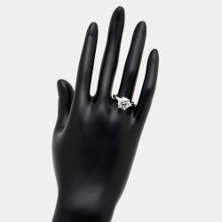 Pre Owned 3.00 cts Round Brilliant Cut Lab Grown Diamond 18k White Gold Ring Size 51