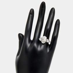 Pre Owned 7.45 cts Oval and Pear Lab Grown Diamond 18k White Gold Ring Size 52