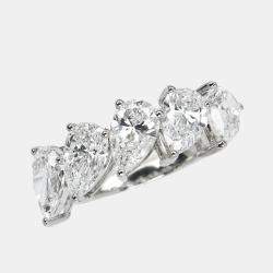 Pre Owned 2.50 cts Pear Brilliant Cut 18k Lab Grown Diamond 18k White Gold Ring Size 52