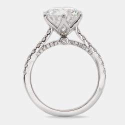 Pre Owned 3.65 cts Round Brilliant Lab Grown Diamond 18k White Gold Ring Size 54
