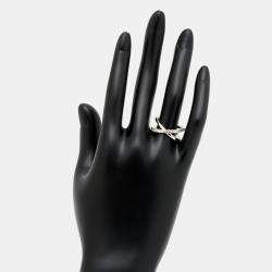 Pre Owned 0.65 cts Round Brilliant Lab Grown Diamond 18k White Gold Ring Size 54