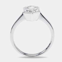 Pre Owned 2.05 cts Hexagon Cut Lab Grown Diamond 18k White Gold Ring Size 51