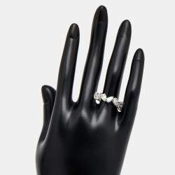 Pre Owned 2.30 cts Pear Lab Grown Diamond 18k White Gold Ring Size 52