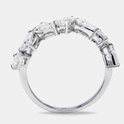 Pre Owned 2.30 cts Pear Lab Grown Diamond 18k White Gold Ring Size 54