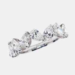 Pre Owned 2.30 cts Pear Lab Grown Diamond 18k White Gold Ring Size 54