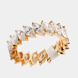 Pre Owned 3.80 cts Marquise Brilliant Lab Grown Diamond 18k Rose Gold Eternity Band Ring Size 53