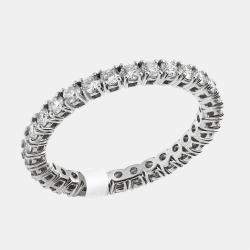 Pre Owned 1.00 cts Round Brilliant Lab Grown Diamond 18k White Gold Eternity Band Ring Size 53