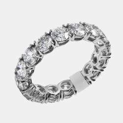 Pre Owned 4.4 cts Round Brilliant Lab Grown Diamonds 18k White Gold Eternity Band Ring Size 53