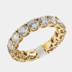 Pre Owned 5.00 cts Round Brilliant Lab Grown Diamonds 18k Yellow Gold Eternity Band Ring Size 53