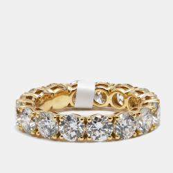 Pre Owned 5.00 cts Round Brilliant Lab Grown Diamonds 18k Yellow Gold Eternity Band Ring Size 53