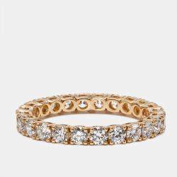 Pre Owned 1.25 cts Round Brilliant Lab Grown Diamonds 18k Rose Gold Eternity Band Ring Size 53