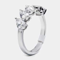 Pre Owned 1.7 cts Pear Brilliant Lab Grown Diamonds 18k White Gold Ring Size 53