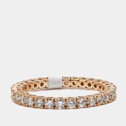 Pre Owned 1.00 cts Round Brilliant Lab Grown Diamond 18k Rose Gold Eternity Band Ring Size 52