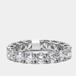 Pre Owned 3.60 cts Round Brilliant Lab Grown Diamonds 18k White Gold Eternity Band Ring Size 52