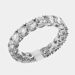 Pre Owned 3.60 cts Round Brilliant Lab Grown Diamonds 18k White Gold Eternity Band Ring Size 52