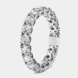 Pre Owned 3.00 cts Round Brilliant Lab Grown Diamonds 18k White Gold Eternity Band Ring Size 52