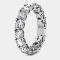 Pre Owned 5.00 cts Round Brilliant Lab Grown Diamonds 18k White Gold Eternity Band Ring Size 52