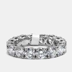 Pre Owned 5.00 cts Round Brilliant Lab Grown Diamonds 18k White Gold Eternity Band Ring Size 52