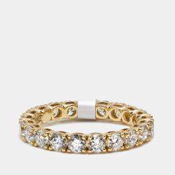 Pre Owned 2.25 cts Round Brilliant Lab Grown Diamonds 18k Yellow Gold Eternity Band Ring Size 52