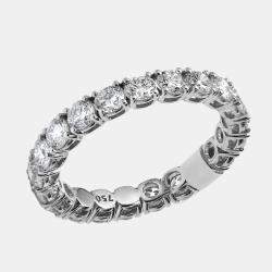 Pre Owned 2.25 cts Round Brilliant Lab Grown Diamonds 18k White Gold Eternity Band Ring Size 52