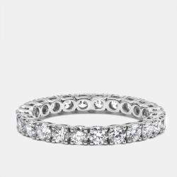 Pre Owned 1.25 cts Round Brilliant Lab Grown Diamonds 18k White Gold Eternity Band Ring Size 52