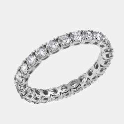 Pre Owned 1.25 cts Round Brilliant Lab Grown Diamonds 18k White Gold Eternity Band Ring Size 52