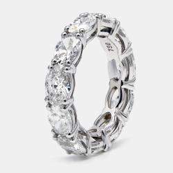 Pre Owned 6 cts Oval Brilliant Lab Grown Diamonds 18k White Gold Eternity Band Ring Size 52