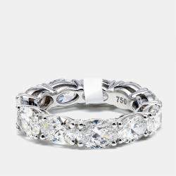Pre Owned 6 cts Oval Brilliant Lab Grown Diamonds 18k White Gold Eternity Band Ring Size 52