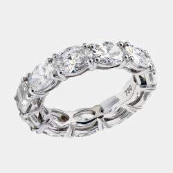Pre Owned 6 cts Oval Brilliant Lab Grown Diamonds 18k White Gold Eternity Band Ring Size 52