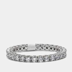 Pre Owned 1.00 cts Round Brilliant Lab Grown Diamond 18k White Gold Eternity Band Ring Size 54