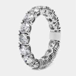 Pre Owned 4.4 cts Round Brilliant Lab Grown Diamonds 18k White Gold Eternity Band Ring Size 54