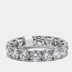 Pre Owned 4.4 cts Round Brilliant Lab Grown Diamonds 18k White Gold Eternity Band Ring Size 54